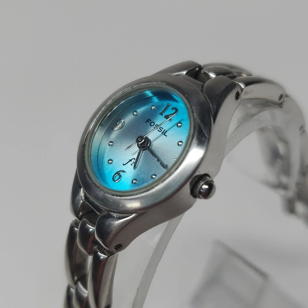 Fossil ES 9466 Turquoise Blue Dial Silver Stainless Steel Watch